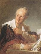 Jean Honore Fragonard Portrait of Diderot (mk05) oil painting on canvas
